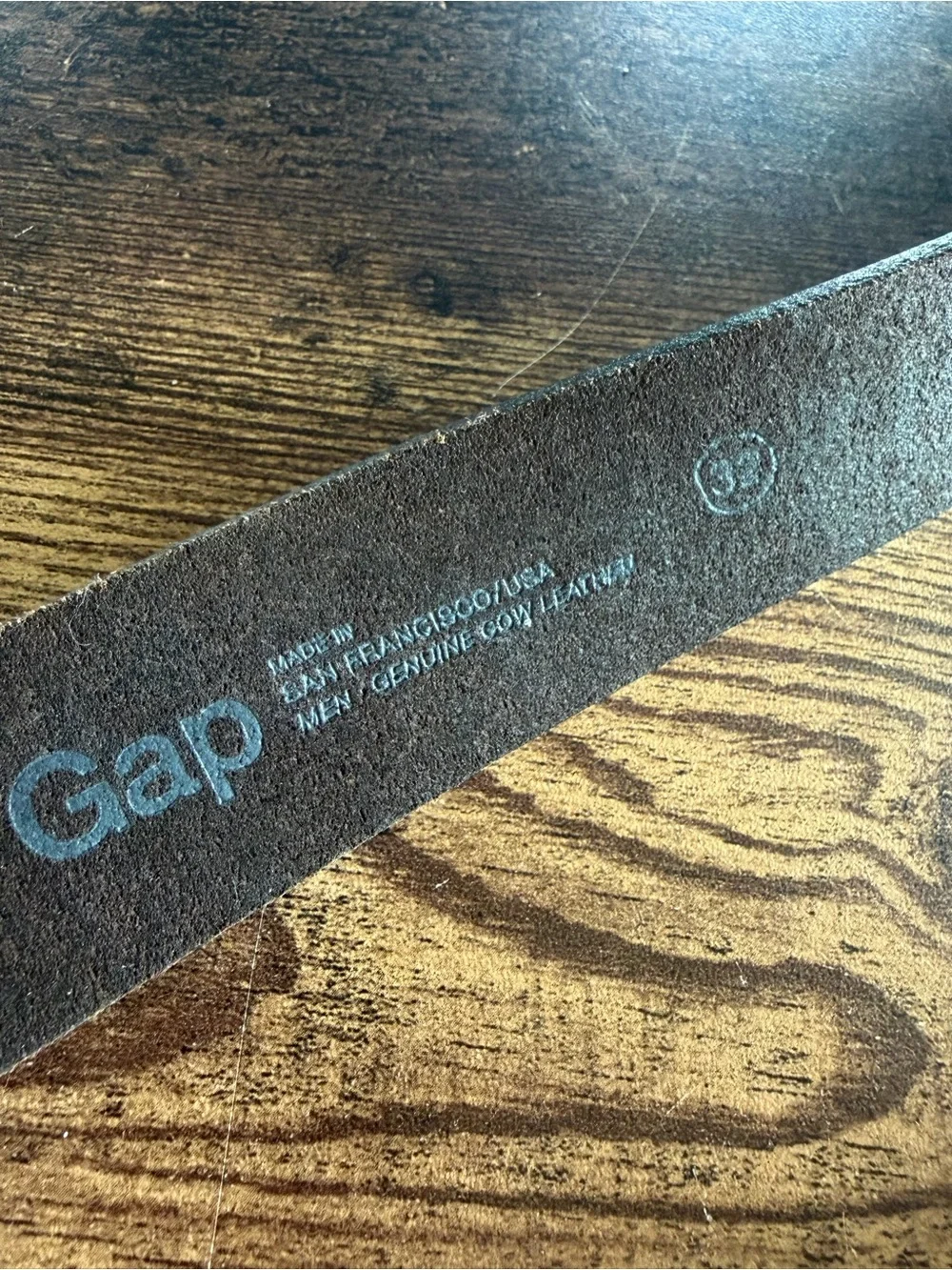 GAP Black Leather Belt with Silver Buckle